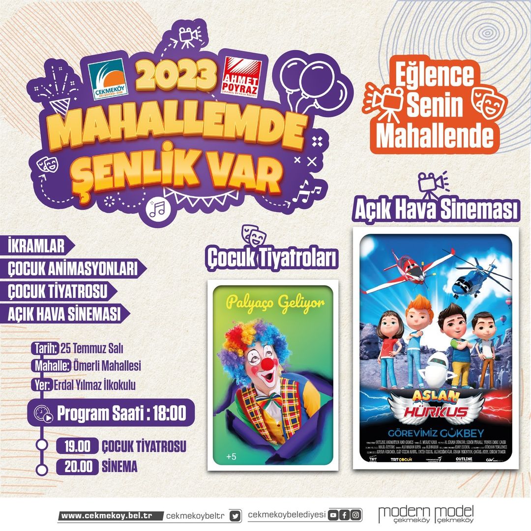 Çekmeköy Belediyesi - Aslan Hürkuş Sineması ve Palyaço Geliyor Tiyatrosu